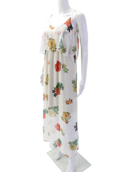 Romeo + Juliet Couture Women Maxi Sundress White Floral Midi Sleeveless Size S