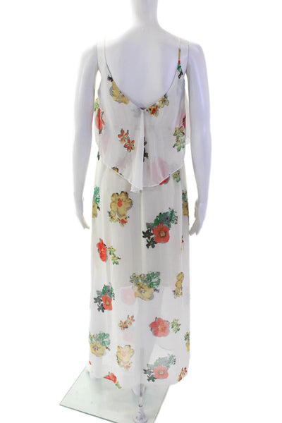 Romeo + Juliet Couture Women Maxi Sundress White Floral Midi Sleeveless Size S