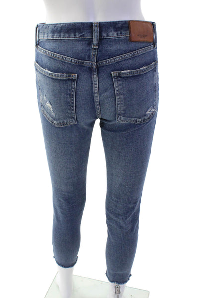 Moussy Women Skinny Ankle Cropped Jeans Blue Low Rise Size 25