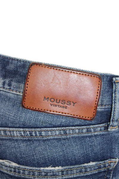 Moussy Women Skinny Ankle Cropped Jeans Blue Low Rise Size 25