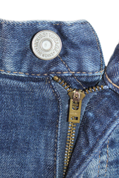 Moussy Women Skinny Ankle Cropped Jeans Blue Low Rise Size 25