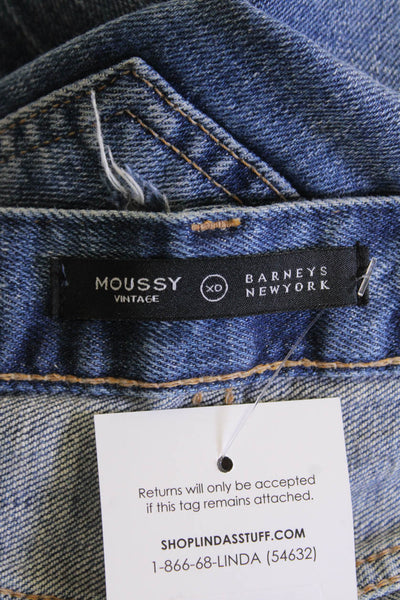 Moussy Women Skinny Ankle Cropped Jeans Blue Low Rise Size 25