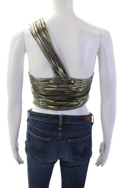 Zara Women Cropped Tank Dark Gray Polyester Zip 80s Size S