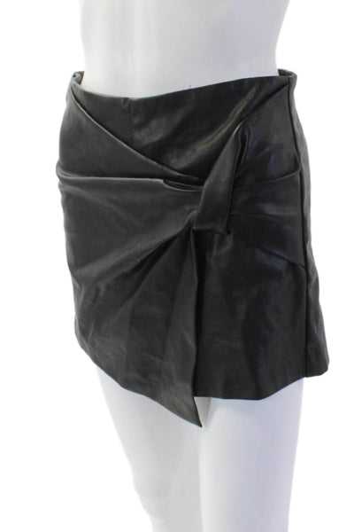 Zara Women's Zip Closure Faux Leather Skort Black Size XS