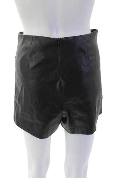 Zara Women's Zip Closure Faux Leather Skort Black Size XS