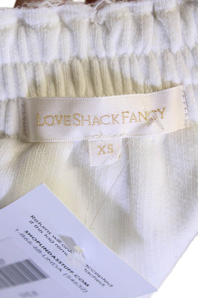 Love Shack Fancy Women's Tiered Flare Unlined Mini Skirt White Size XS