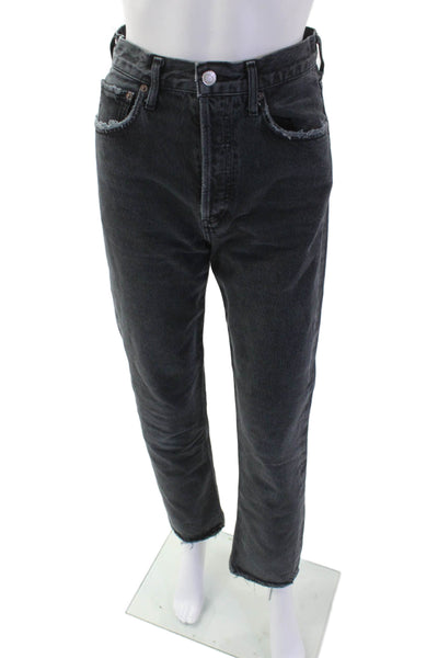 Agolde Unisex Straight Cropped Dark Gray Organic Cotton Jeans Size 23