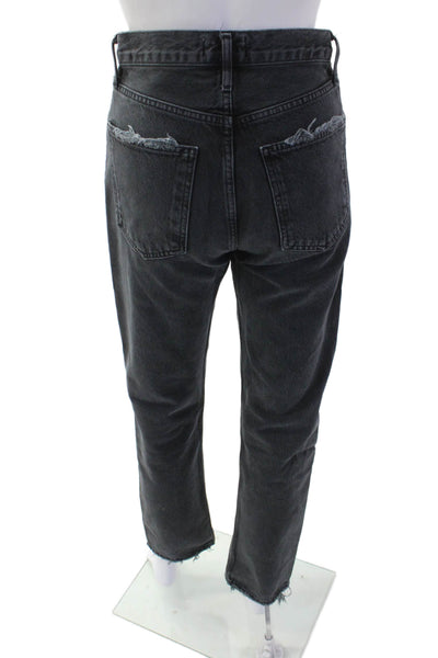 Agolde Unisex Straight Cropped Dark Gray Organic Cotton Jeans Size 23