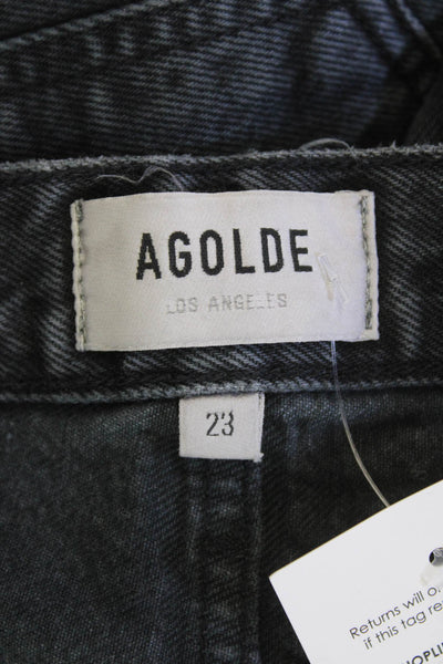 Agolde Unisex Straight Cropped Dark Gray Organic Cotton Jeans Size 23