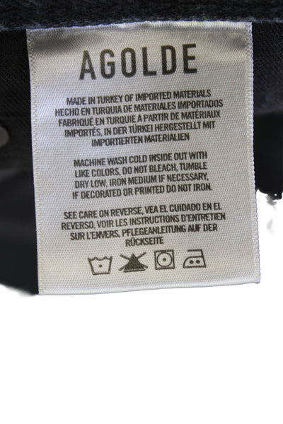 Agolde Unisex Straight Cropped Dark Gray Organic Cotton Jeans Size 23