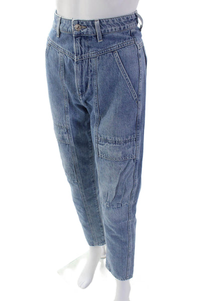 Citizens of Humanity Womens Cropped Tapered Jeans Blue High-Rise Size 24