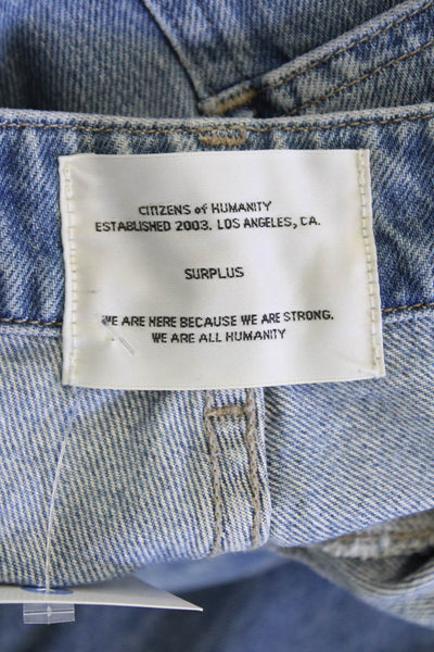 Citizens of Humanity Womens Cropped Tapered Jeans Blue High-Rise Size 24