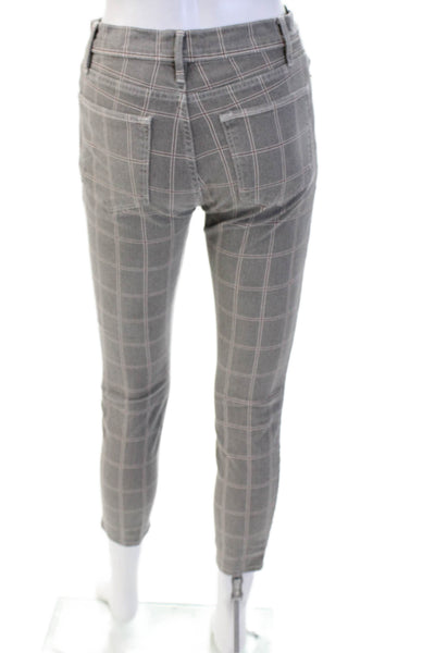 Frame Women's Button Closure Straight Leg Striped Pants Gray Size 26