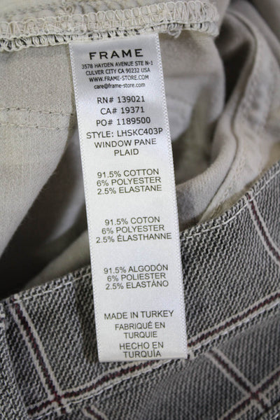 Frame Women's Button Closure Straight Leg Striped Pants Gray Size 26