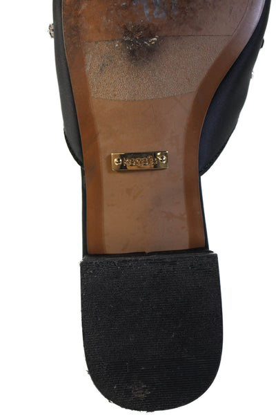 kensie Womens Crystal Embellished Low Heels Mules Shoes Black Size 9M