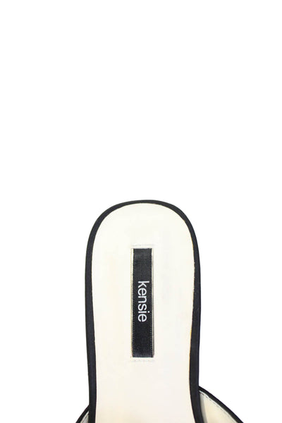 kensie Womens Crystal Embellished Low Heels Mules Shoes Black Size 9M