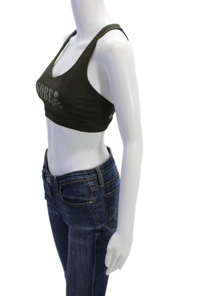 Lululemon x Soul Cycle Womens Scoop Neck Strappy Back Sports Bra Green Size 6