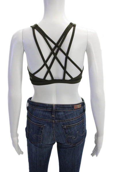 Lululemon x Soul Cycle Womens Scoop Neck Strappy Back Sports Bra Green Size 6