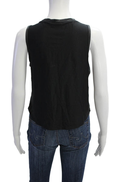 PE Nation Women Cropped Tank Black Crew Neck Sports Size S