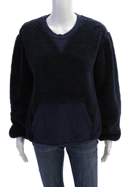 Something Navy Womens Pullover Pocket Front Crew Neck Sweater Navy Size XS
