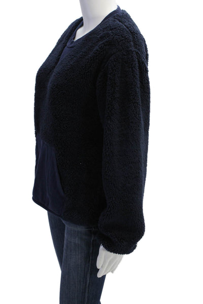 Something Navy Womens Pullover Pocket Front Crew Neck Sweater Navy Size XS