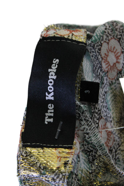 The Kooples Women Green Floral Maxi Shirt Dress Short Sleeve Size 3
