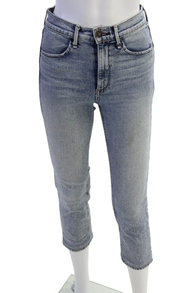Rag & Bone Women Skinny Ankle Cropped Jeans Light Blue Petites Size 23