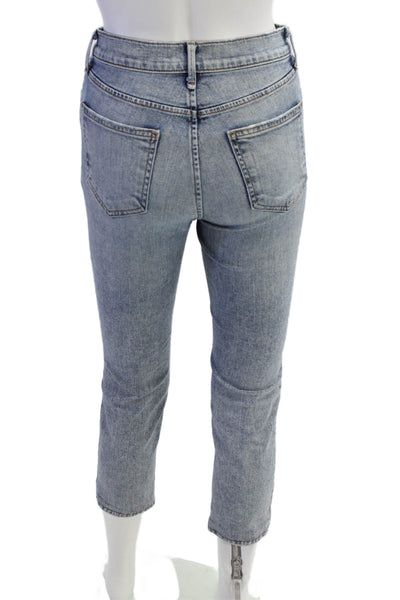 Rag & Bone Women Skinny Ankle Cropped Jeans Light Blue Petites Size 23