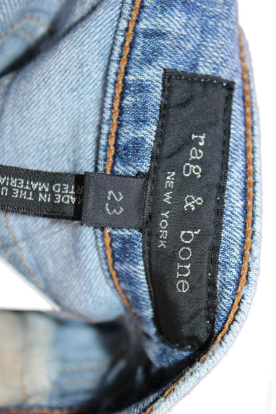 Rag & Bone Women Skinny Ankle Cropped Jeans Light Blue Petites Size 23