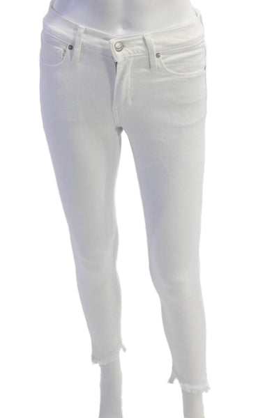 Joes Women Ankle Skinny White High Rise Button Jeans Size 25