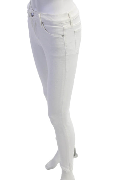 Joes Women Ankle Skinny White High Rise Button Jeans Size 25