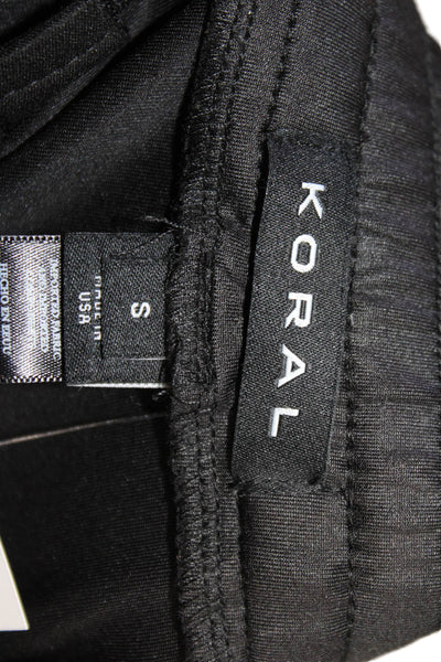 Koral Women's Drawstring Waist Tapered Leg Athletic Pants Black Size S