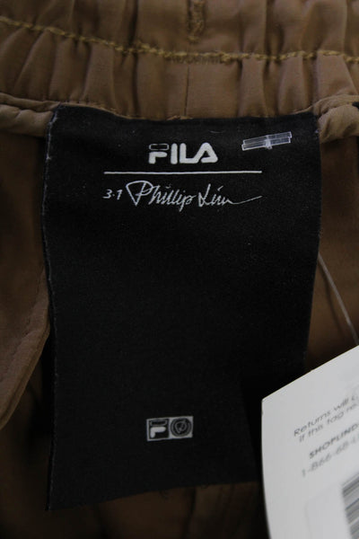 3.1 Phillip Lim Fila Women's Drawstring Waist Cargo Track Pants Brown Size L