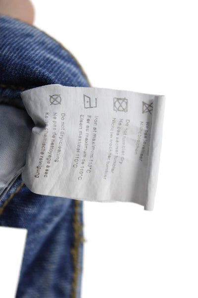 Absolu, Womens Ankle Cropped Mid-Rise Blue Jeans Button Fly Size 34