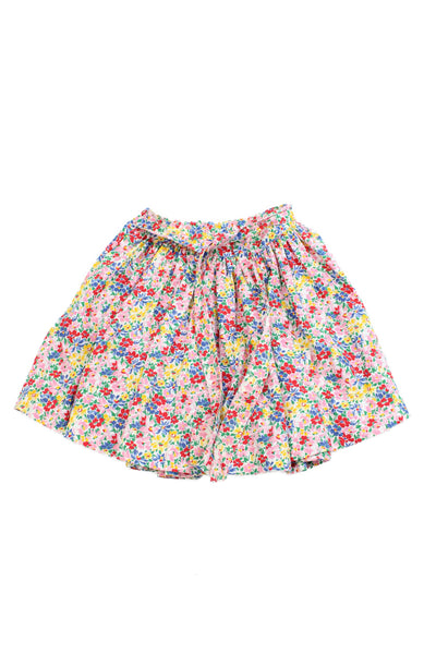 Ralph Lauren Girls Cotton Floral Tie Front A-line Mini Skirt Pink Red Size 14