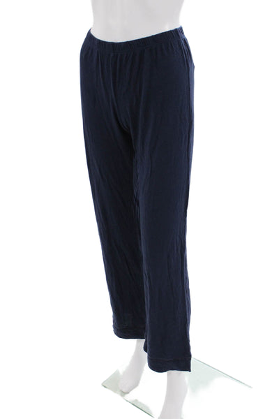 Cosabella Womens Elastic Waistband Straight Leg Knit Pajama Pants Navy Small