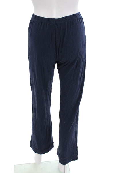 Cosabella Womens Elastic Waistband Straight Leg Knit Pajama Pants Navy Small