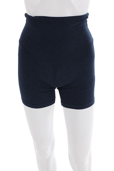 Beyond Yoga Womens High Rise Stretch Knit Athletic Shorts Navy Blue Size XS