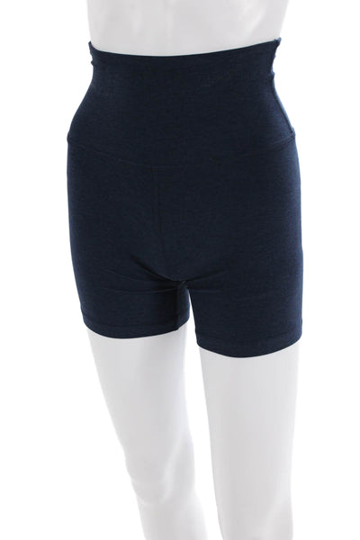 Beyond Yoga Womens High Rise Stretch Knit Athletic Shorts Navy Blue Size XS