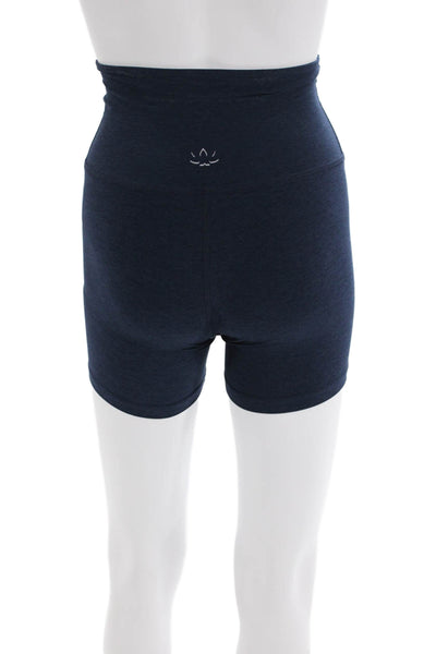 Beyond Yoga Womens High Rise Stretch Knit Athletic Shorts Navy Blue Size XS