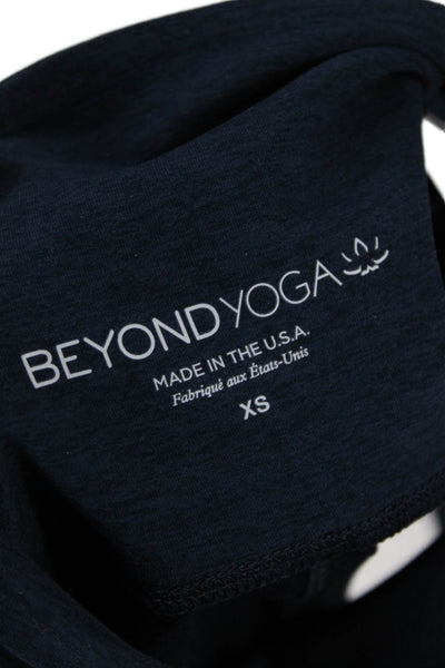 Beyond Yoga Womens High Rise Stretch Knit Athletic Shorts Navy Blue Size XS