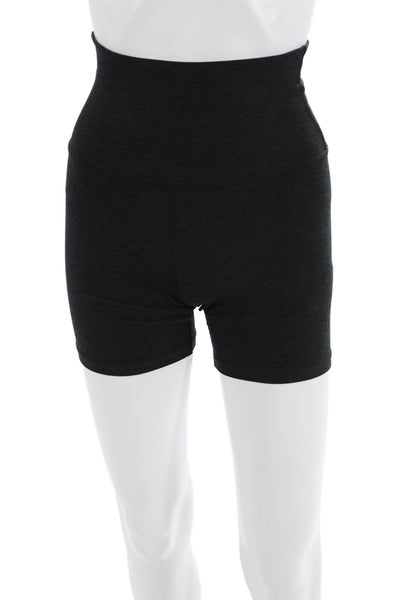 Beyond Yoga Womens High Rise Stretch Knit Athletic Shorts Dark Gray Size XS