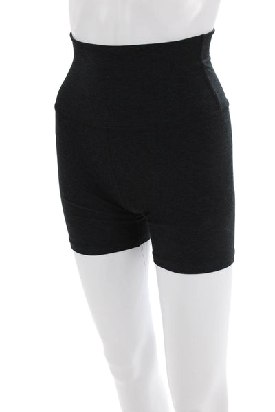 Beyond Yoga Womens High Rise Stretch Knit Athletic Shorts Dark Gray Size XS
