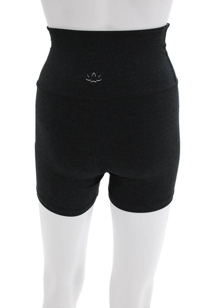 Beyond Yoga Womens High Rise Stretch Knit Athletic Shorts Dark Gray Size XS