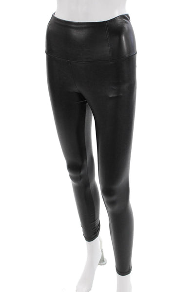 Wilfred Free Womens Elastic Waistband High Rise Faux Leather Leggings Black XS
