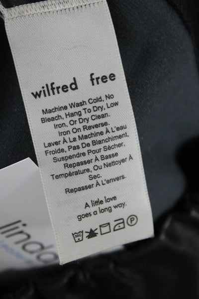Wilfred Free Womens Elastic Waistband High Rise Faux Leather Leggings Black XS