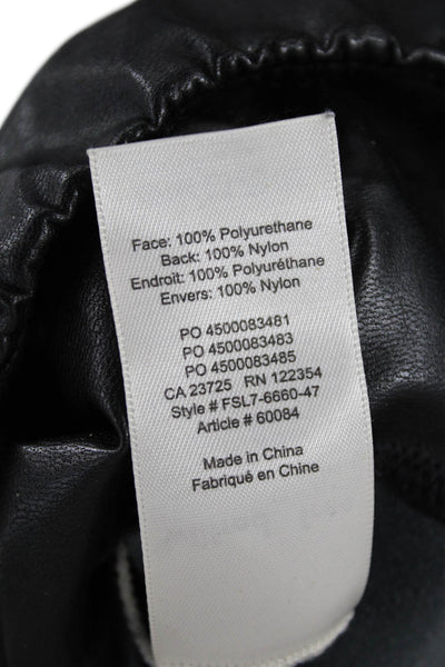 Wilfred Free Womens Elastic Waistband High Rise Faux Leather Leggings Black XS