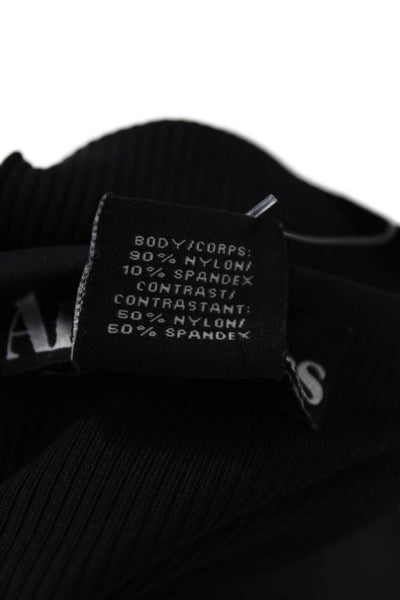 All Access Womens Black Basic Long Sleeve Round Neck T-Shirt Size XS