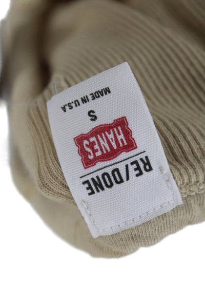 Re/Done Women Camisole Top Beige Cotton Round Neck 90s Basic Size S