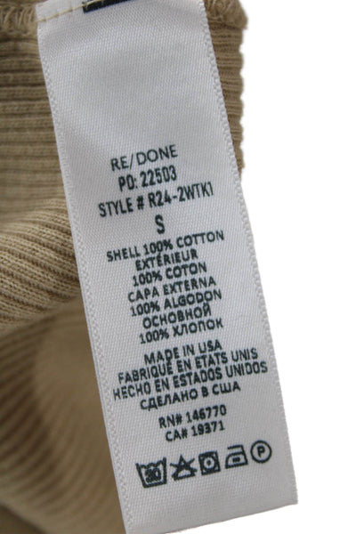 Re/Done Women Camisole Top Beige Cotton Round Neck 90s Basic Size S